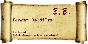 Bunder Balázs névjegykártya