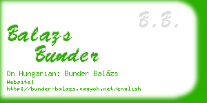 balazs bunder business card