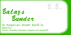 balazs bunder business card